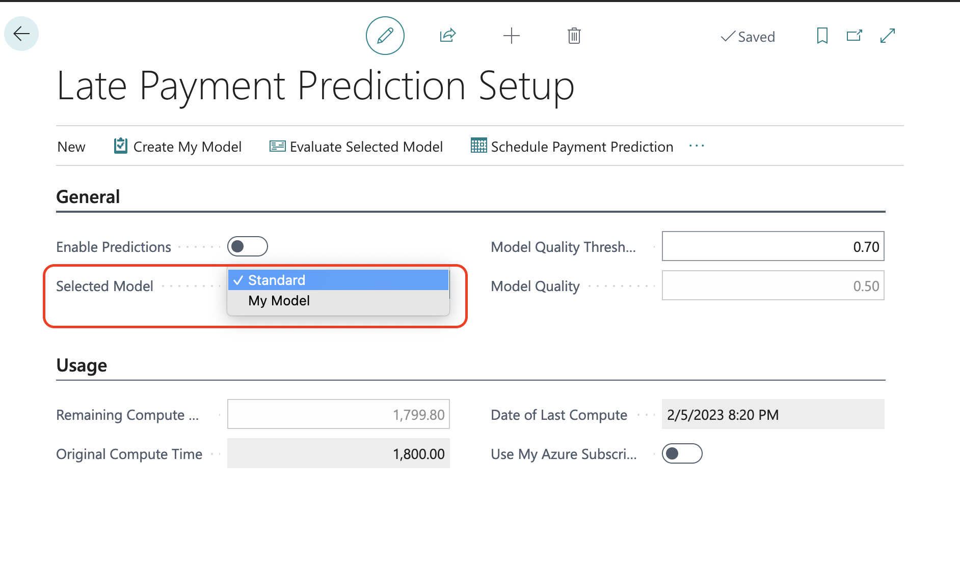 Business Central - Late Payment Predication — matalino